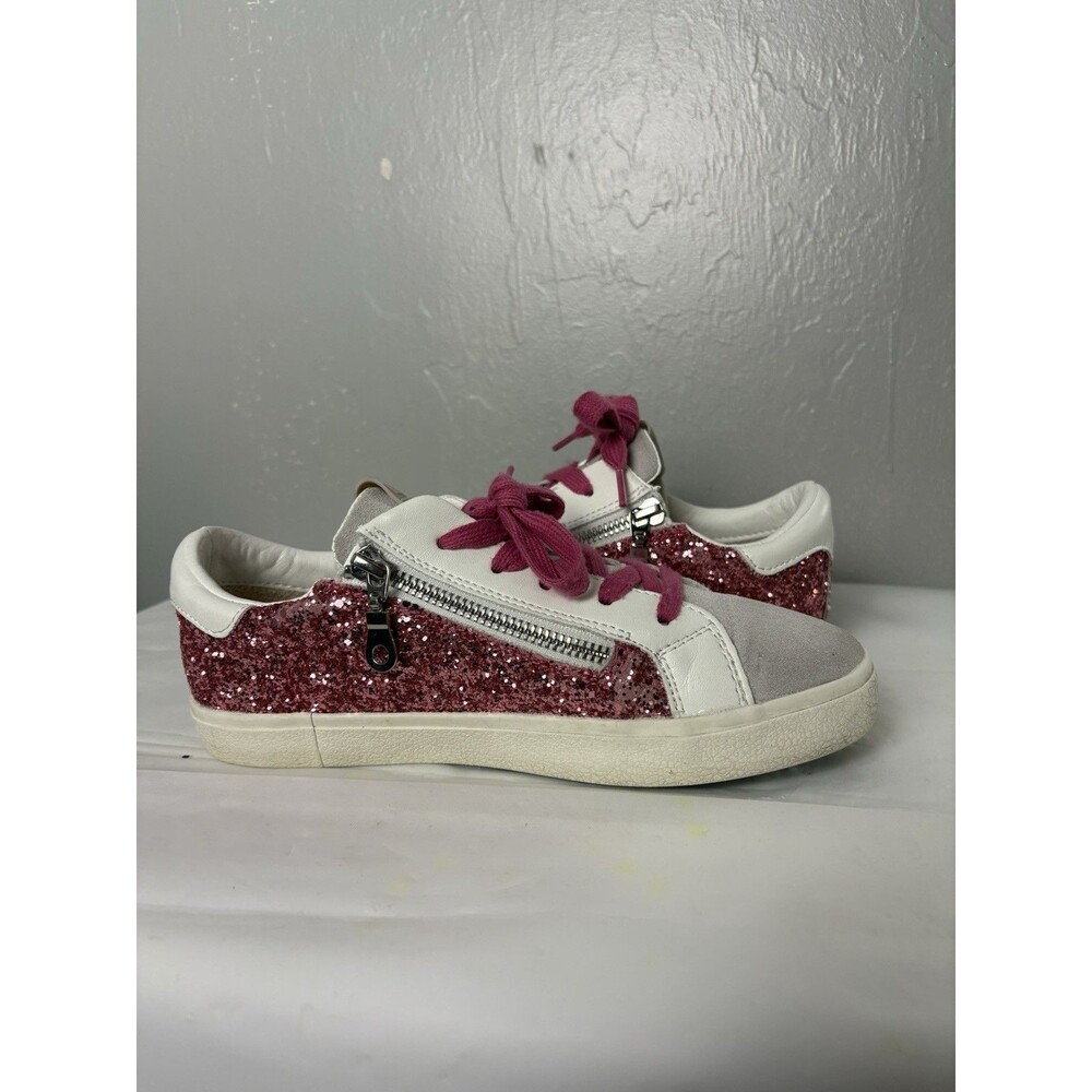Vintage Havana Pink  Glitter White Star Pink Laces Sneakers Girls Sz 6 CUTE - Picture 4 of 9